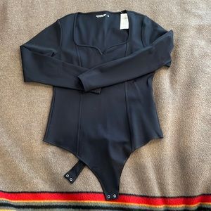 Black ponte A&F bodysuit